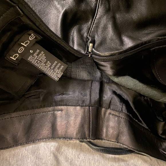 Bebe Black Leather Pants with Lace-Up Detail - Picture 7 of 11